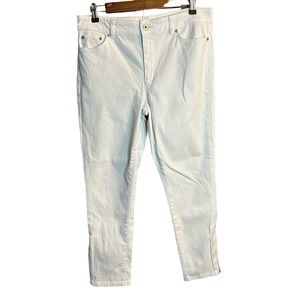 Lauren Ralph‎ Lauren White denim Premier cropped Skinny jeans women's size 10
